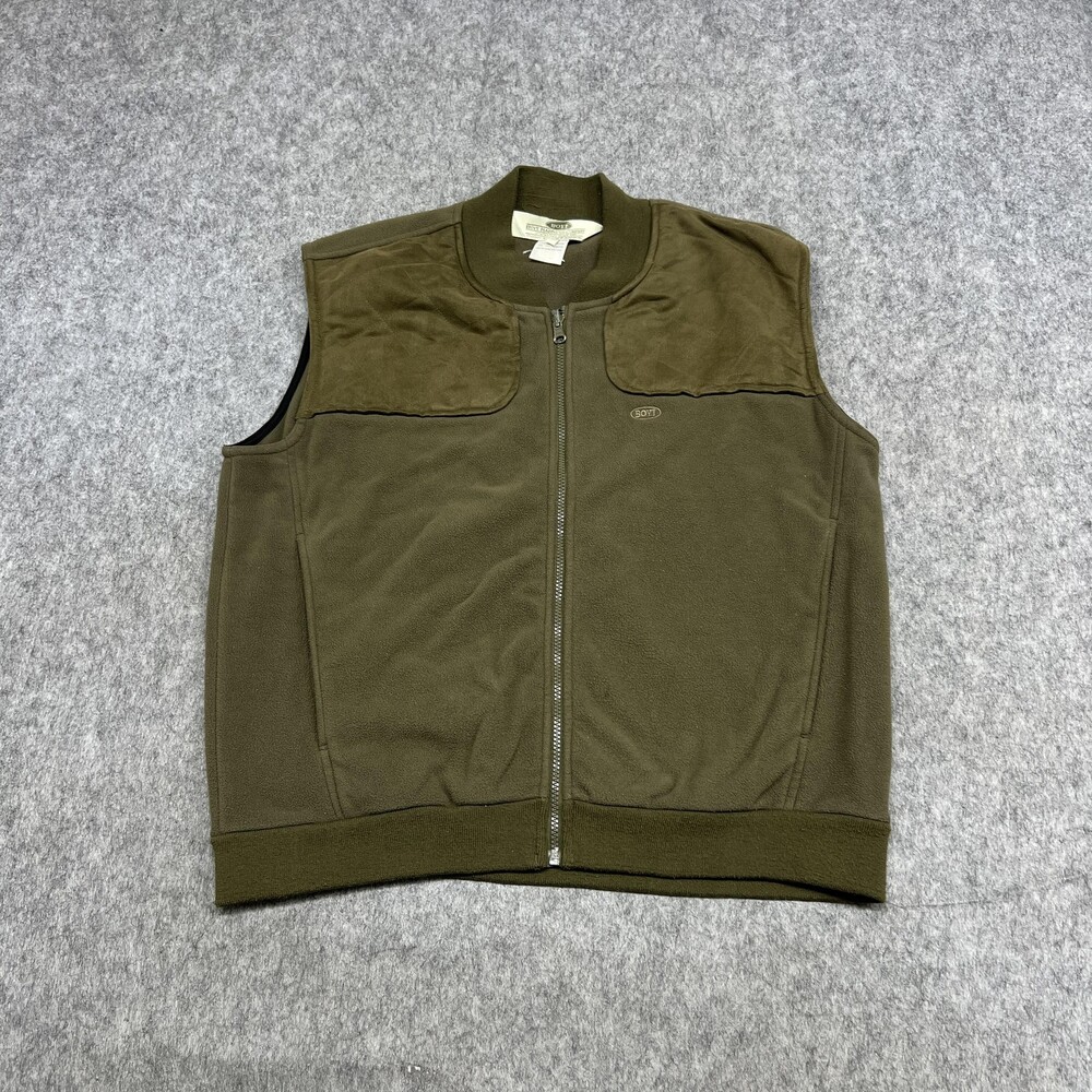 Boyt Harness Company Vest Mens L Green Fleece Quilted Full Zip Hunting Pockets